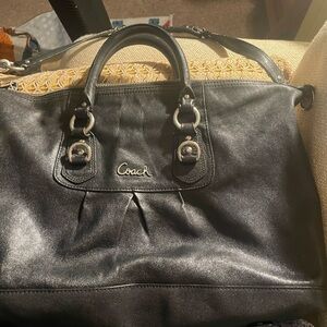 Coach Ashley black leather bag